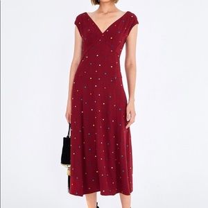 Red polka dot Farm Rio midi dress